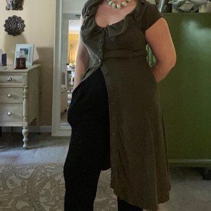 EUC Anthropologie Moth Green Knit Dress S